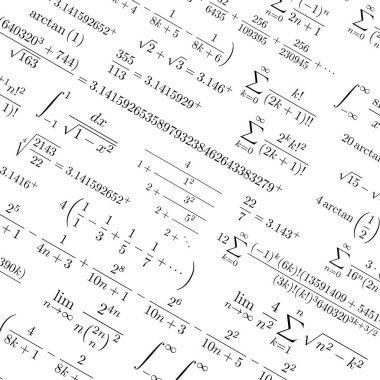Birçok formüller arka plan Pi sembol matematiksel sabit irrasyonel sayı ve Yunanca harf