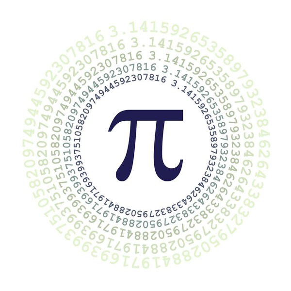 Символ Пи математическое постоянное иррациональное число на окружности, греческая буква, фон
