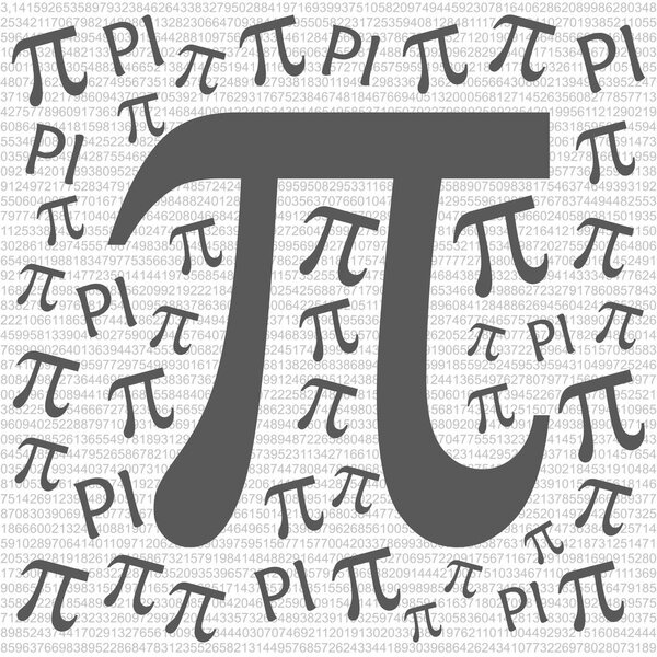 Символ Пи математическое постоянное иррациональное число, греческая буква, фон
