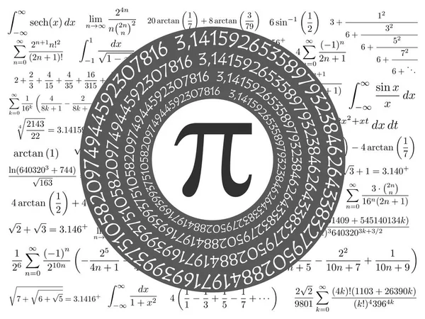 Symbol Mathematical Constant Irrational Number Greek Letter Many Formulas Background — Stock Photo, Image