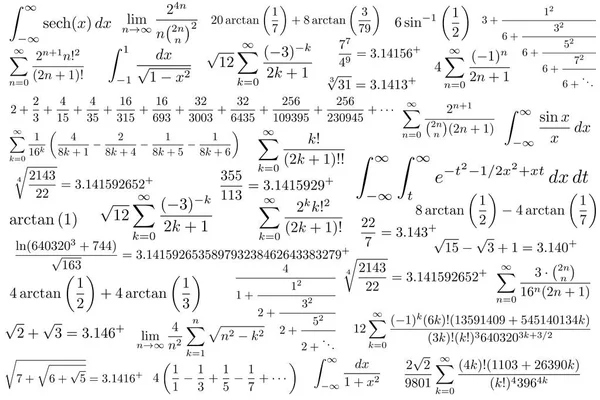 Birçok Formüller Arka Plan Sembol Matematiksel Sabit Irrasyonel Sayı Yunanca — Stok fotoğraf