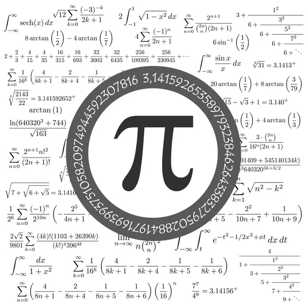 Símbolo Número Irracional Constante Matemática Letra Grega Muitas Fórmulas Fundo — Fotografia de Stock
