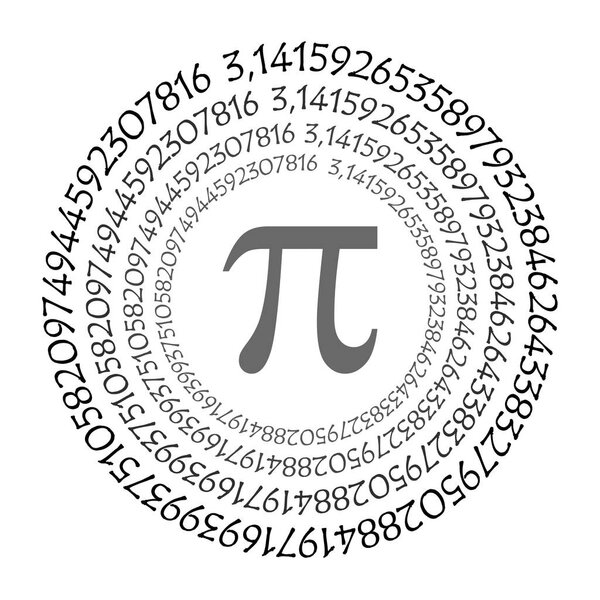 Символ Пи математическое постоянное иррациональное число на окружности, греческая буква, фон
