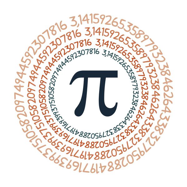 Символ Пи математическое постоянное иррациональное число на окружности, греческая буква, фон

