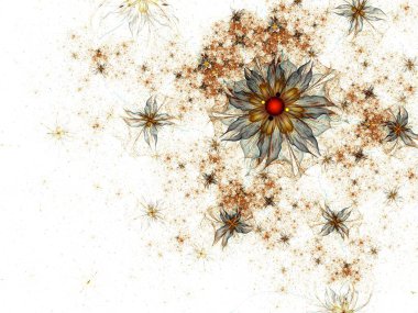 simetrik fraktal çiçek, yaratıcı grafik için dijital sanat 