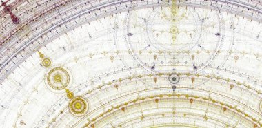 Soyut Dijital fraktal daireler pusula sanat beyaz zemin üzerine