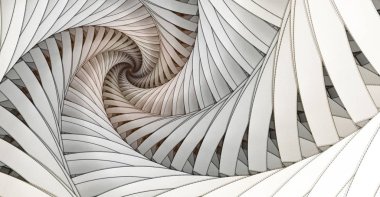 soyut dijital fraktal sarmal sanat beyaz zemin üzerine