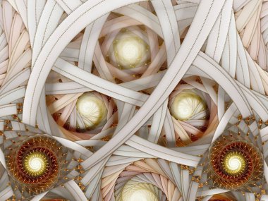 Simetrik renkli fraktal çiçek sarmal, dijital soyut 