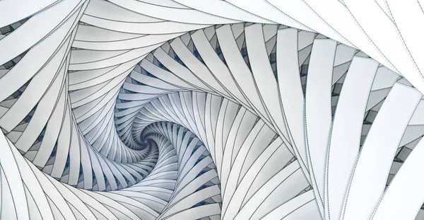Arte Azul Espiral Fractal Digital Abstracto Sobre Fondo Blanco —  Fotos de Stock