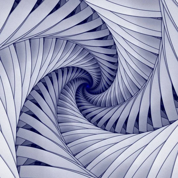 Arte Azul Fractal Digital Abstrata Espiral Fundo Branco — Fotografia de Stock