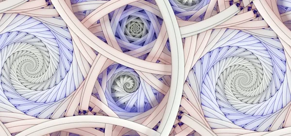 Bunga Fraktal Spiral Berwarna Warni Simetris Abstrak Digital — Stok Foto