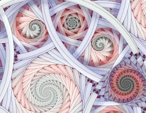 Espiral Flores Fractais Coloridas Simétricas Abstrato Digital — Fotografia de Stock