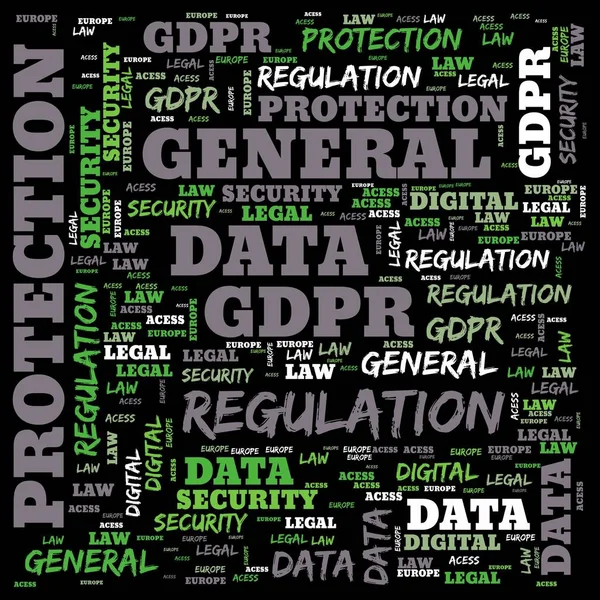 Allgemeine Datenschutzverordnung Gdpr Wort Cloud Konzept Sicherheit Auf Schwarzem Hintergrund — Stockfoto