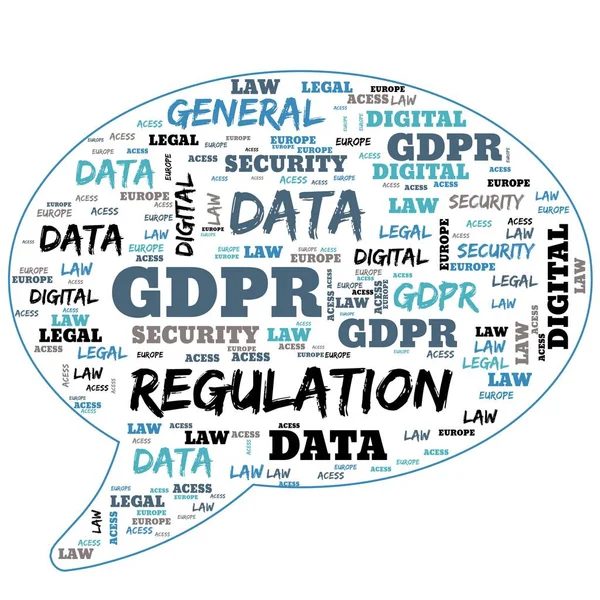 Allgemeine Datenschutzverordnung Gdpr Word Cloud Konzept Sicherheit Auf Weißem Hintergrund — Stockfoto