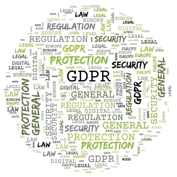 Allgemeine Datenschutzverordnung Gdpr Word Cloud Konzept Sicherheit Auf Weißem Hintergrund — Stockfoto