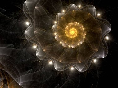 Soyut renkli fraktal sarmal ışık, yaratıcı grafik için dijital sanat 