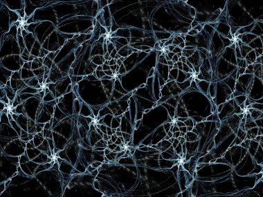 Soyut illüstrasyon Fraktallar. Görüntü neural ağ gibi görünüyor. Renkli arka plan