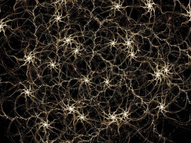 Soyut illüstrasyon Fraktallar. Görüntü neural ağ gibi görünüyor. Renkli arka plan