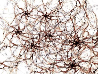 Soyut illüstrasyon Fraktallar. Görüntü neural ağ gibi görünüyor. Renkli arka plan