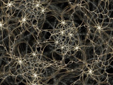 Soyut illüstrasyon Fraktallar. Görüntü neural ağ gibi görünüyor. Renkli arka plan