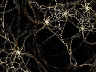 Soyut illüstrasyon Fraktallar. Görüntü neural ağ gibi görünüyor. Renkli arka plan