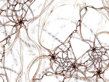 Soyut illüstrasyon Fraktallar. Görüntü neural ağ gibi görünüyor. Renkli arka plan