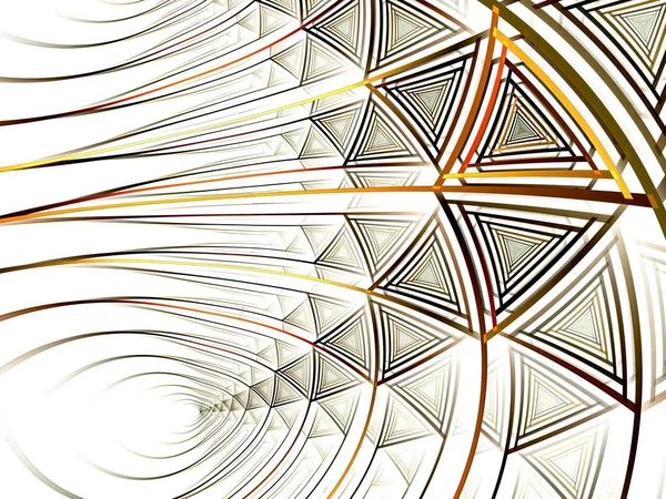 Абстрактная Красочная Фрактальная Линия Рисунок Треугольника Творческой Графики — стоковое фото