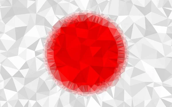 Dark Red circle,, flag Japan, White triangular low poly, Mosaic pattern Background, Vector illustration graphic, Creative Origami style with gradient