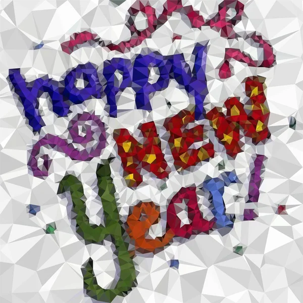 Feliz Ano Novo Triangular Baixo Poli Fundo Padrão Mosaico Vector — Fotografia de Stock