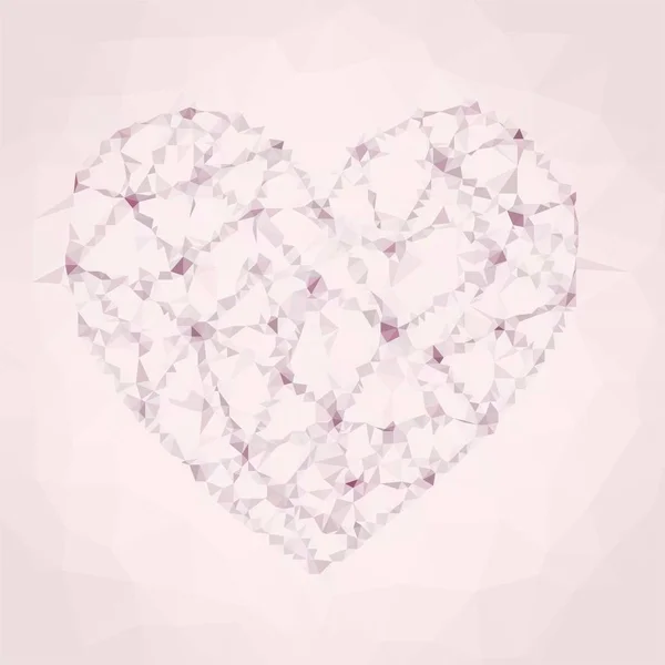 Corazón Triangular Bajo Poli Fondo Patrón Mosaico Gráfico Ilustración Poligonal —  Fotos de Stock