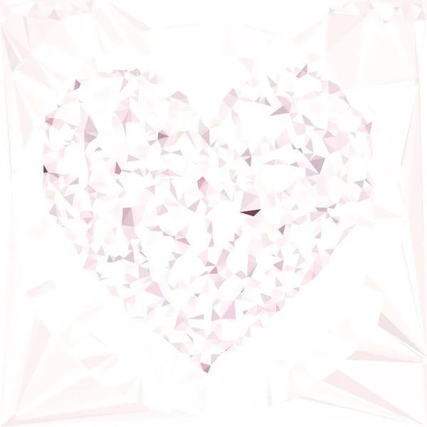 Hjärtat Triangulära Låg Poly Mosaik Mönster Bakgrund Vector Polygonal Illustration — Stockfoto