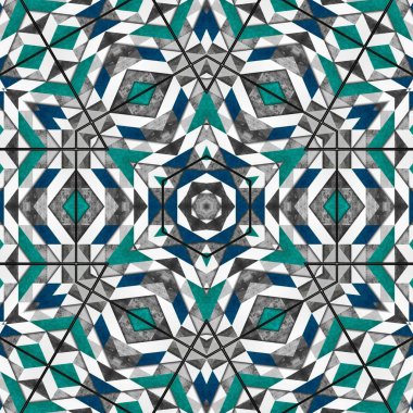 Soyut renkli geometrik seamless modeli simetrik kaleydoskop moda, Tasarım 