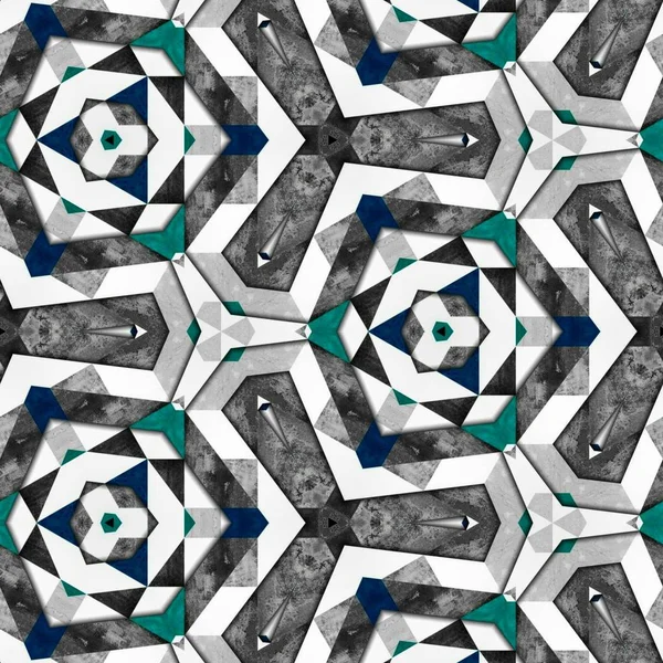 다채로운 기하학적 원활한 만화경 디자인 — 스톡 사진
