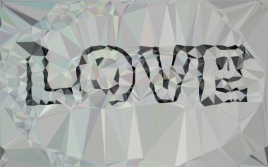 Aşk, üçgen düşük Poli, mozaik desen arka plan, vektör poligonal şekil grafiği, Origami stil gradyan ile