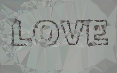 Aşk, üçgen düşük Poli, mozaik desen arka plan, vektör poligonal şekil grafiği, Origami stil gradyan ile