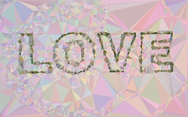 Kärlek Triangulära Låg Poly Mosaik Mönster Bakgrund Polygona Illustration Vektorgrafik — Stockfoto