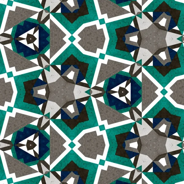 Abstrakte Bunte Geometrische Nahtlose Muster Symmetrisches Kaleidoskop Mode Design — Stockfoto