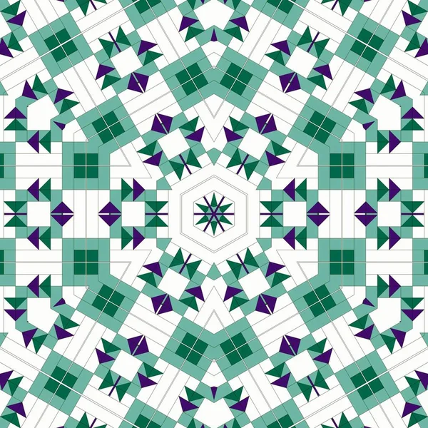 Abstract Kleurrijk Naadloze Geometrische Patroon Symmetrische Caleidoscoop Mode Design — Stockfoto