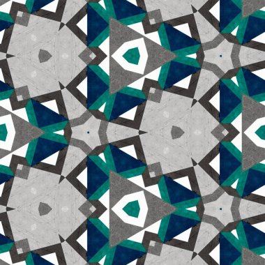soyut renkli altıgen kare geometrik dikişsiz desen simetrik kaleydoskop moda, tasarım 
