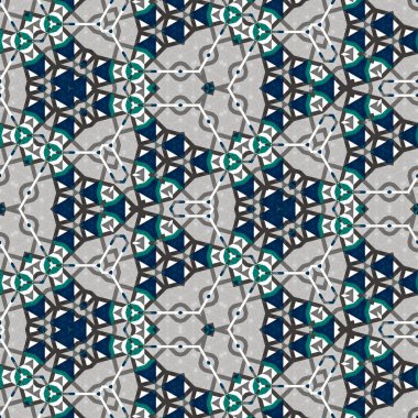 soyut renkli altıgen kare geometrik dikişsiz desen simetrik kaleydoskop moda, tasarım 