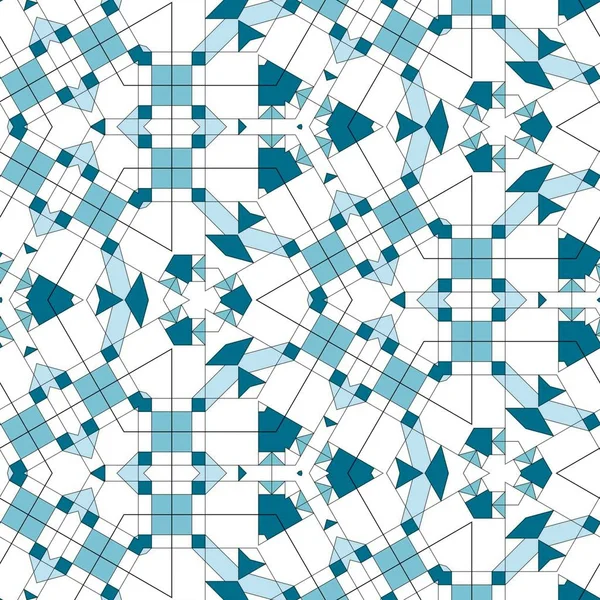 Resumo Colorido Hexágono Quadrado Geométrico Sem Costura Padrão Simétrico Caleidoscópio — Fotografia de Stock