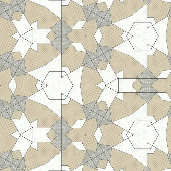 Abstrakcyjny Kolorowy Sześciokąt Kwadratowy Geometryczny Bezszwowy Wzór Symetryczny Kalejdoskop Moda — Zdjęcie stockowe