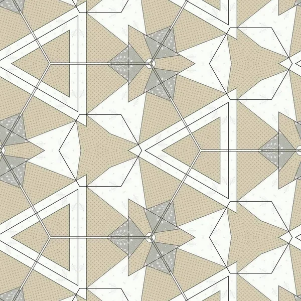 抽象的なカラフルな六角形の正方形の幾何学的なシームレスなパターン対称万華鏡のファッション デザイン — ストック写真