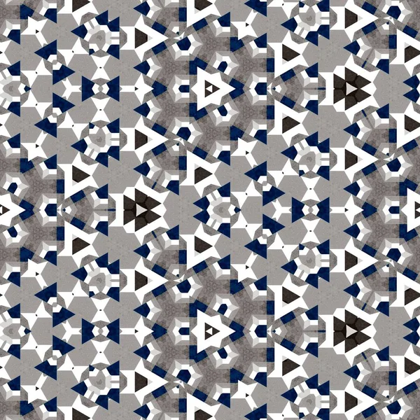 Abstract Kleurrijke Zeshoek Vierkante Geometrische Naadloze Patroon Symmetrische Caleidoscoop Mode — Stockfoto