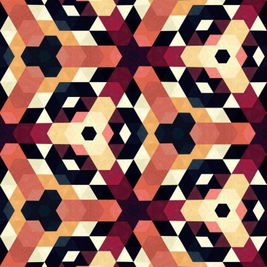 soyut renkli altıgen kare geometrik dikişsiz desen simetrik kaleydoskop moda, tasarım 