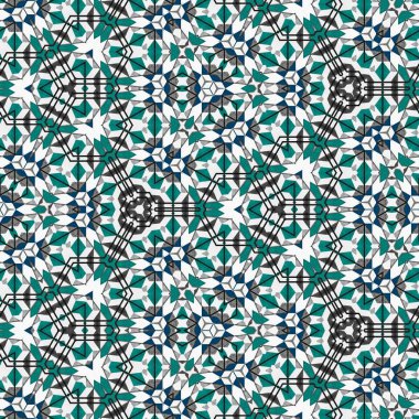 soyut renkli altıgen kare geometrik dikişsiz desen simetrik kaleydoskop moda, tasarım 