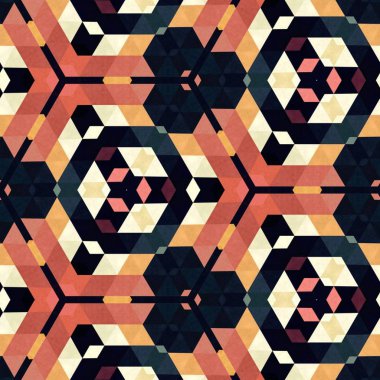 soyut renkli altıgen kare geometrik dikişsiz desen simetrik kaleydoskop moda, tasarım 