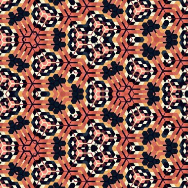 soyut renkli altıgen kare geometrik dikişsiz desen simetrik kaleydoskop moda, tasarım 