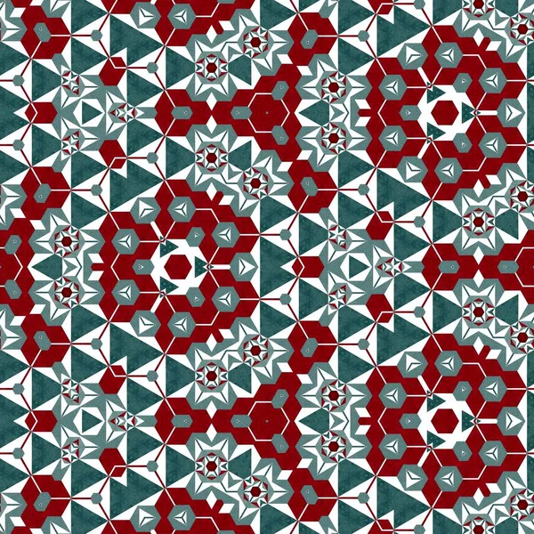 Abstrait Coloré Hexagone Carré Géométrique Sans Couture Motif Symétrique Kaléidoscope — Photo
