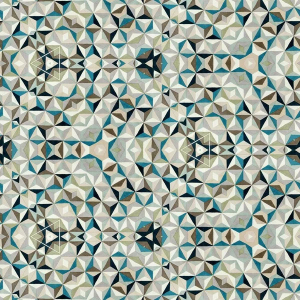 Abstract Kleurrijke Zeshoek Vierkante Geometrische Naadloze Patroon Symmetrische Caleidoscoop Mode — Stockfoto